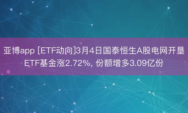 亞博app [ETF動向]3月4日國泰恒生A股電網開墾ETF基金漲2.72%， 份額增多3.09億份